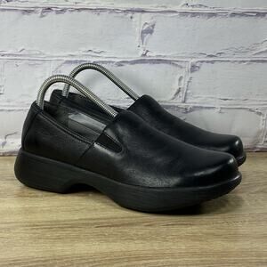 Dansko Winona Black Leather Clogs Women's 40 US 9.5-10 Comfort Slip On Shoes